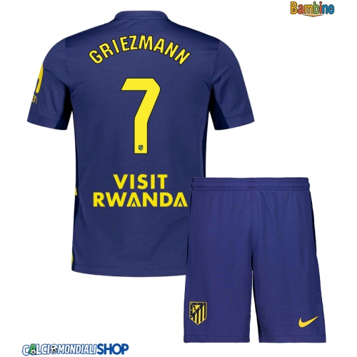 Maglie da calcio Atletico Madrid Antoine Griezmann #7 Seconda Maglia Bambino 2025-26 Manica Corta + Pantaloni corti)